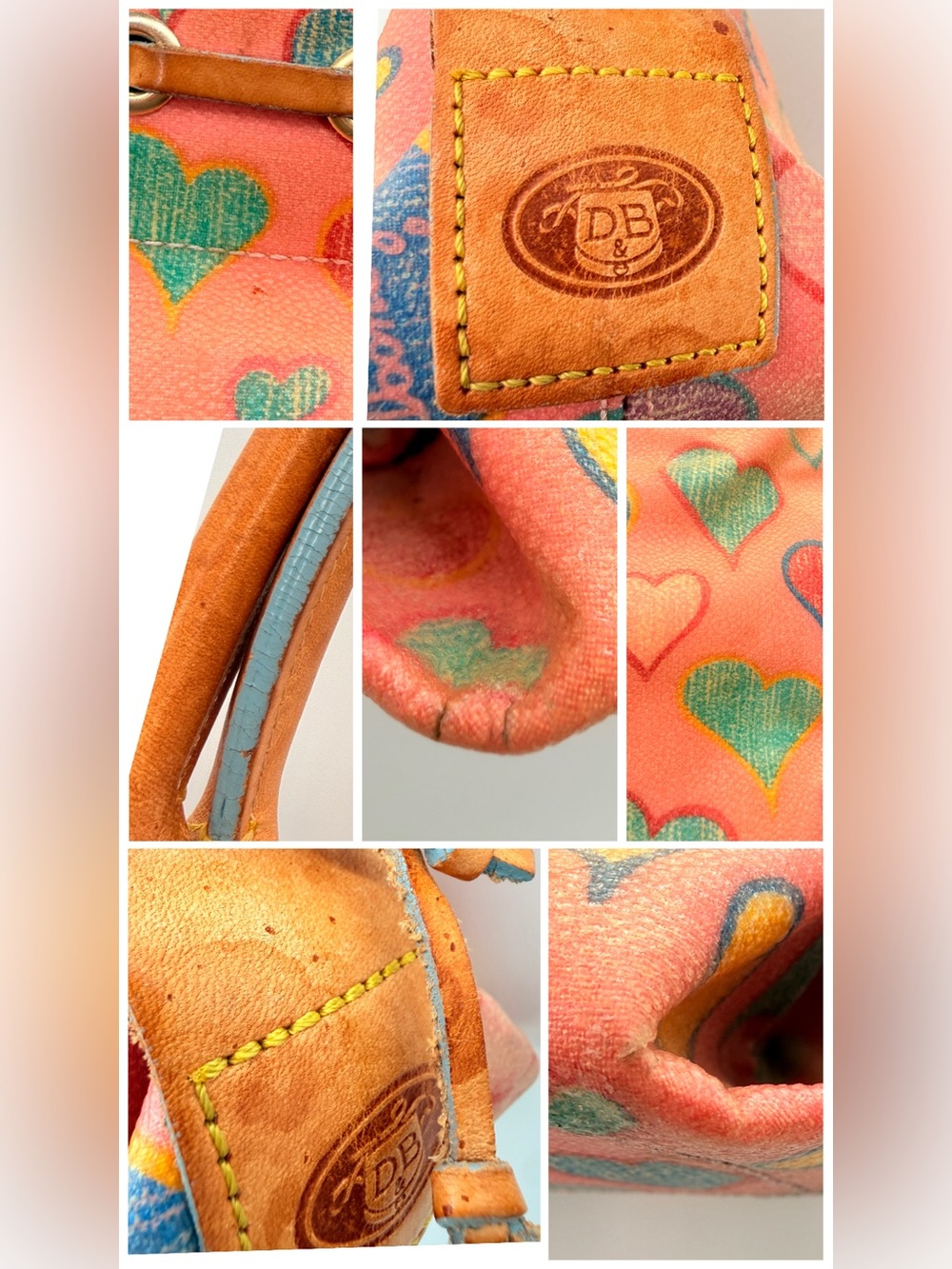 DOONEY & BOURKE Vintage Y2K Sweetheart Crayon Hearts Mini Satchel - Picture 12 of 12